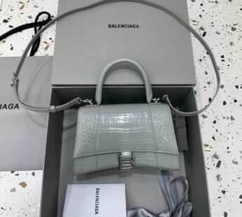 Hourglass Small Handbag Crocodile Embossed