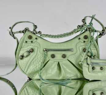 Le Cagole Small Shoulder Bag Crocodile Embossed