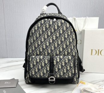 Backpack Beige and Black Dior Oblique Jacquard