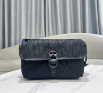 Bag With Strap Black Dior Oblique Jacquard