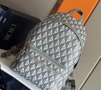 Rider Backpack CD Diamond Motif Canvas Grey