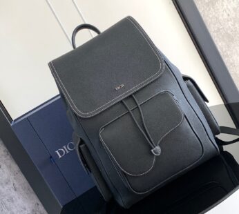 Saddle Backpack Black Dior Oblique Jacquard and Grained Calfskin