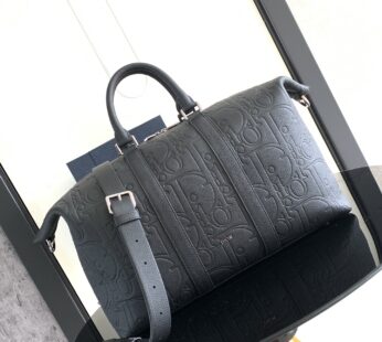 Weekender 40 Black Dior Gravity Leather and Black Grained Calfskin