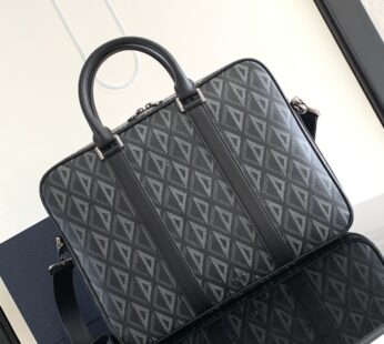 Zipped Briefcase Black CD Diamond Canvas