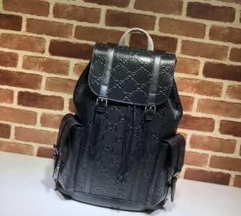 Black Gg Embossed Backpack