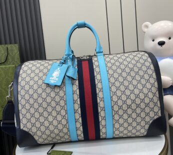 Savoy Large Duffle Bag Beige and Blue