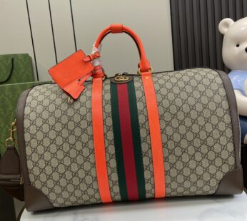 Savoy Large Duffle Bag Beige and Orange