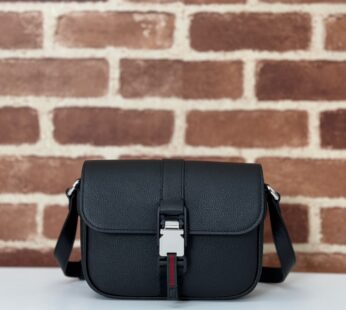 Super Mini Shoulder Bag Black soft grainy leather