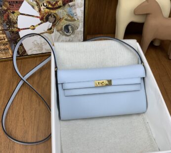 Kelly To Go Blue Brume Epsom Bag