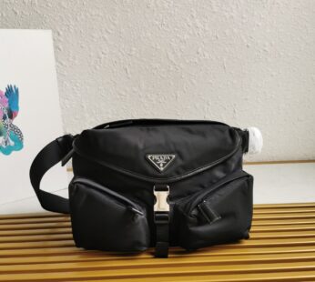 Re-Nylon And Leather Shoulder Bag