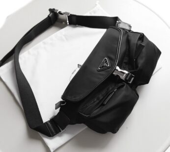 Re-Nylon And Leather Shoulder Bag