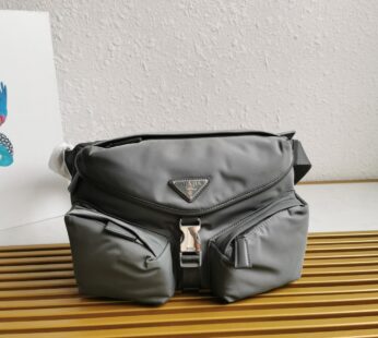 Re-Nylon And Leather Shoulder Bag