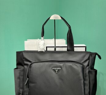 Saffiano Leather And Re-Nylon Tote Bag