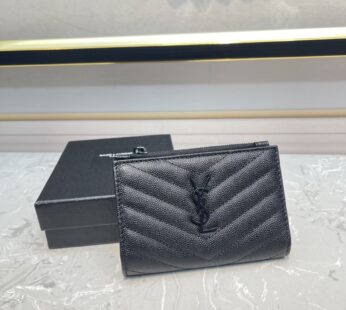 Cassandre Matelassé Fragments Bi-Fold Wallet In Grain De Poudre Leather