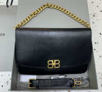 Bb Soft Large Flap Bag In Black