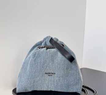 Crush Small Tote Bag Denim In Blue