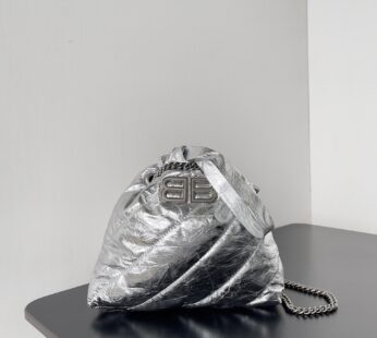 Crush Xs Tote Bag Metallized Quilted in Silver