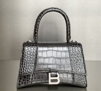 Hourglass Xs Handbag Crocodile Embossed