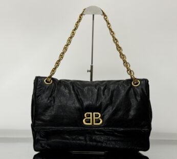 Monaco Large Chain Bag In Black