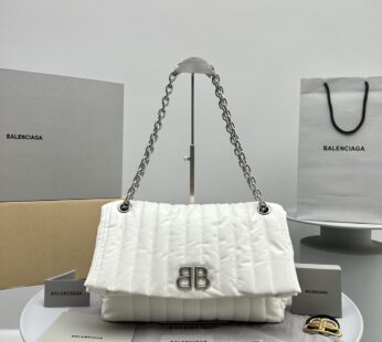 Monaco Medium Chain Bag Quilted In White