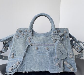 Neo Cagole City Handbag Denim With Rhinestones In Blue