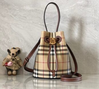 Mini Check Bucket Bag Archive Beige Military