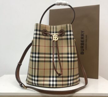 Small TB Bucket Bag Archive Beige Briar Brown