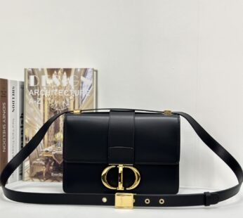 30 Montaigne Bag Black Box Calfskin