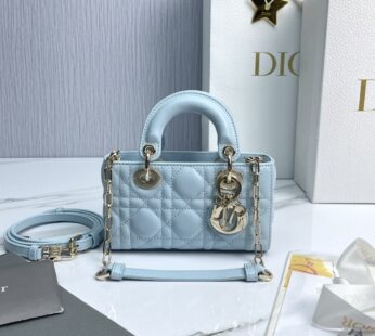 D-Joy Micro Bag Céleste Blue Cannage Lambskin