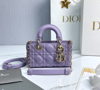 Lady D-Joy Micro Bag Lilac Cannage Lambski