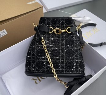 Medium C’est Dior Bag Black Cannage Tweed