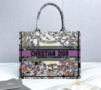 Medium Dior Book Tote Ecru Multicolor Dior 4 Saisons Hiver Soleil Embroidery