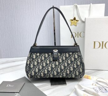 Medium Key Bag Blue Dior Oblique