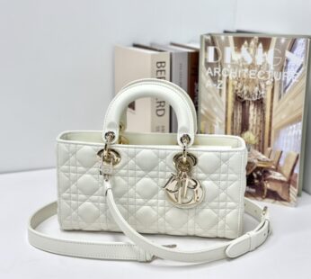 Medium Lady D-Joy Bag Latte Cannage Lambskin