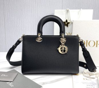 Medium Lady D-Sire My ABCDior Bag Black Taurillon Leather