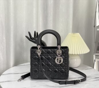 Medium Lady Dior Bag Black Cannage Lambskin