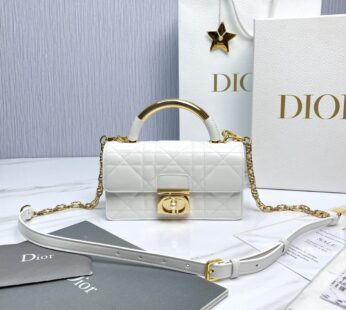 Mini Dior Ange Bag Latte Macrocannage Lambskin