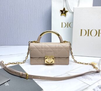 Mini Dior Ange Bag Trench Beige Macrocannage Lambskin