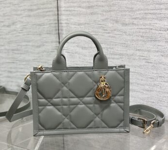 Mini Dior Book Tote Cloud Blue Macrocannage Calfskin