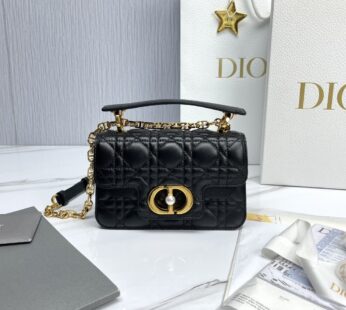 Mini Dior Jolie Top Handle Bag Black Cannage CalfskinMini Dior Jolie Top Handle Bag Black Cannage Calfskin