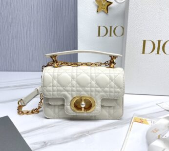 Mini Dior Jolie Top Handle Bag Latte Cannage Calfskin