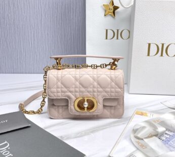 Mini Dior Jolie Top Handle Bag Pink Cannage Calfskin