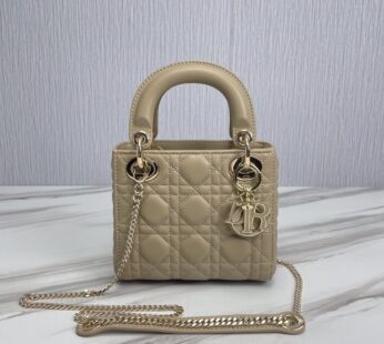 Mini Lady Dior Bag Beige Cannage Lambskin