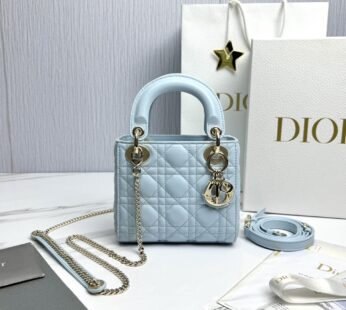 Mini Lady Dior Bag Celestial Blue Cannage Lambskin