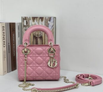 Mini Lady Dior Bag Hydrangea Pink Cannage Lambskin