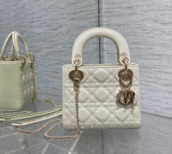 Mini Lady Dior Bag Latte Cannage Calfskin