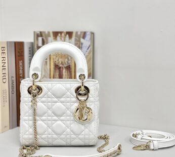 Mini Lady Dior Bag Latte Cannage Lambskin