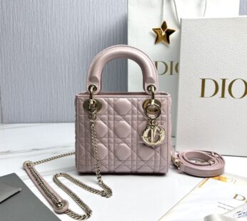 Mini Lady Dior Bag Pale Pink Cannage Lambskin