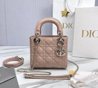 Mini Lady Dior Bag Powder Pink Patent Cannage Calfskin