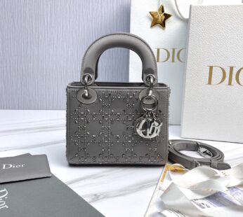 Mini Lady Dior Bag Strass Cannage Satin